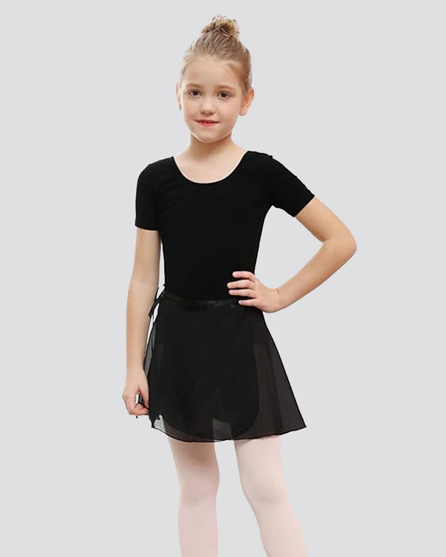 Girls Ballet Leotard Starter Kit (Short Sleeves Leotard & Tie Skirt & Tights) - Image 2