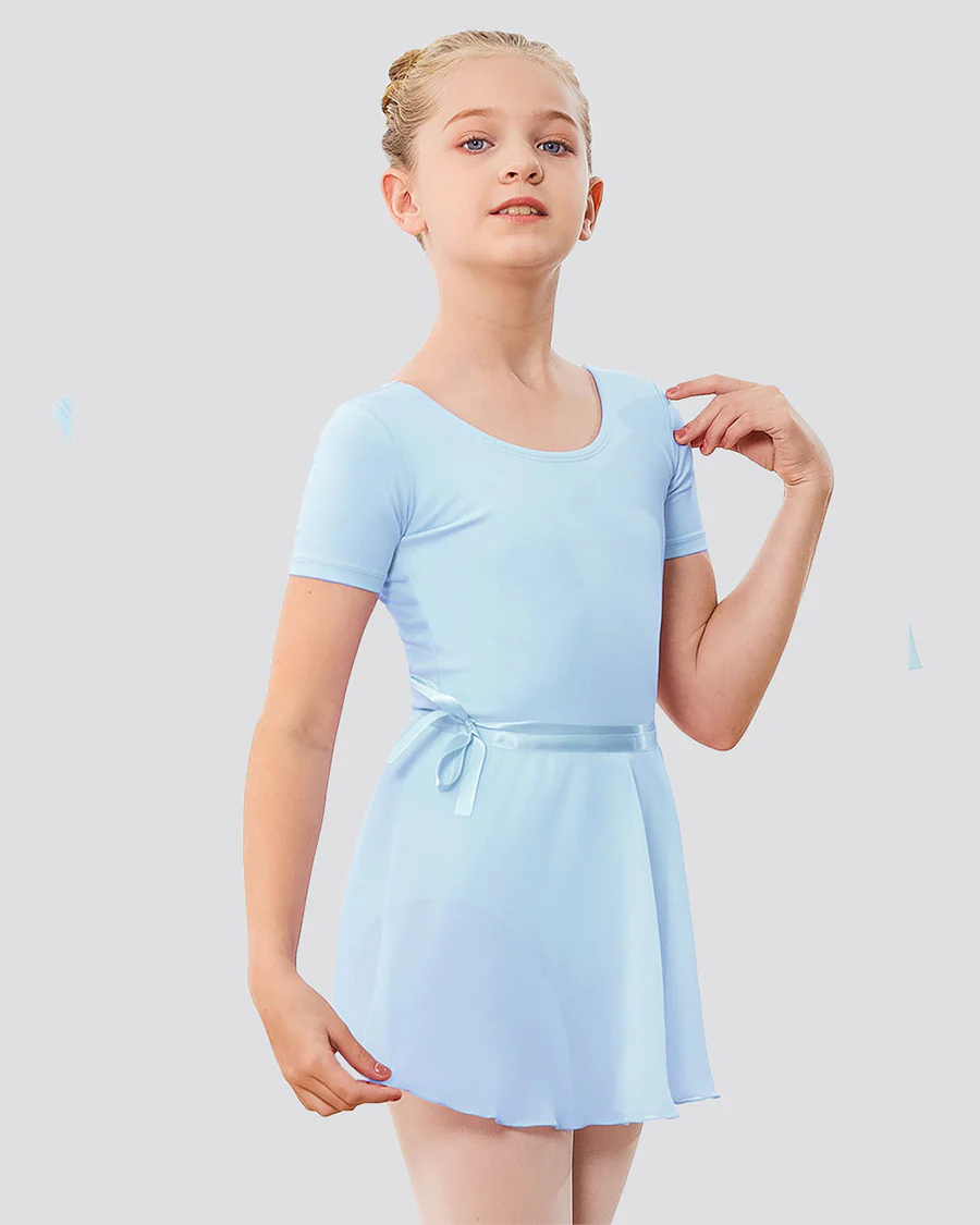 Girls Ballet Leotard Starter Kit (Short Sleeves Leotard & Tie Skirt & Tights) - Image 2