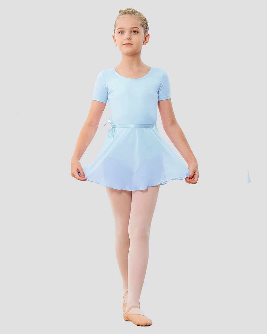 Girls Ballet Leotard Starter Kit (Short Sleeves Leotard & Tie Skirt & Tights) - Image 4