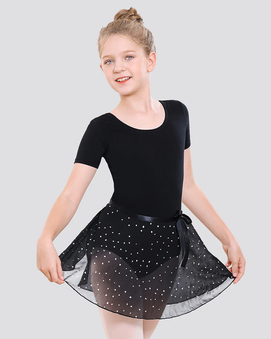 Girls Ballet Leotard Starter Kit (Short Sleeves Leotard & Tie Skirt & Tights) - Image 3