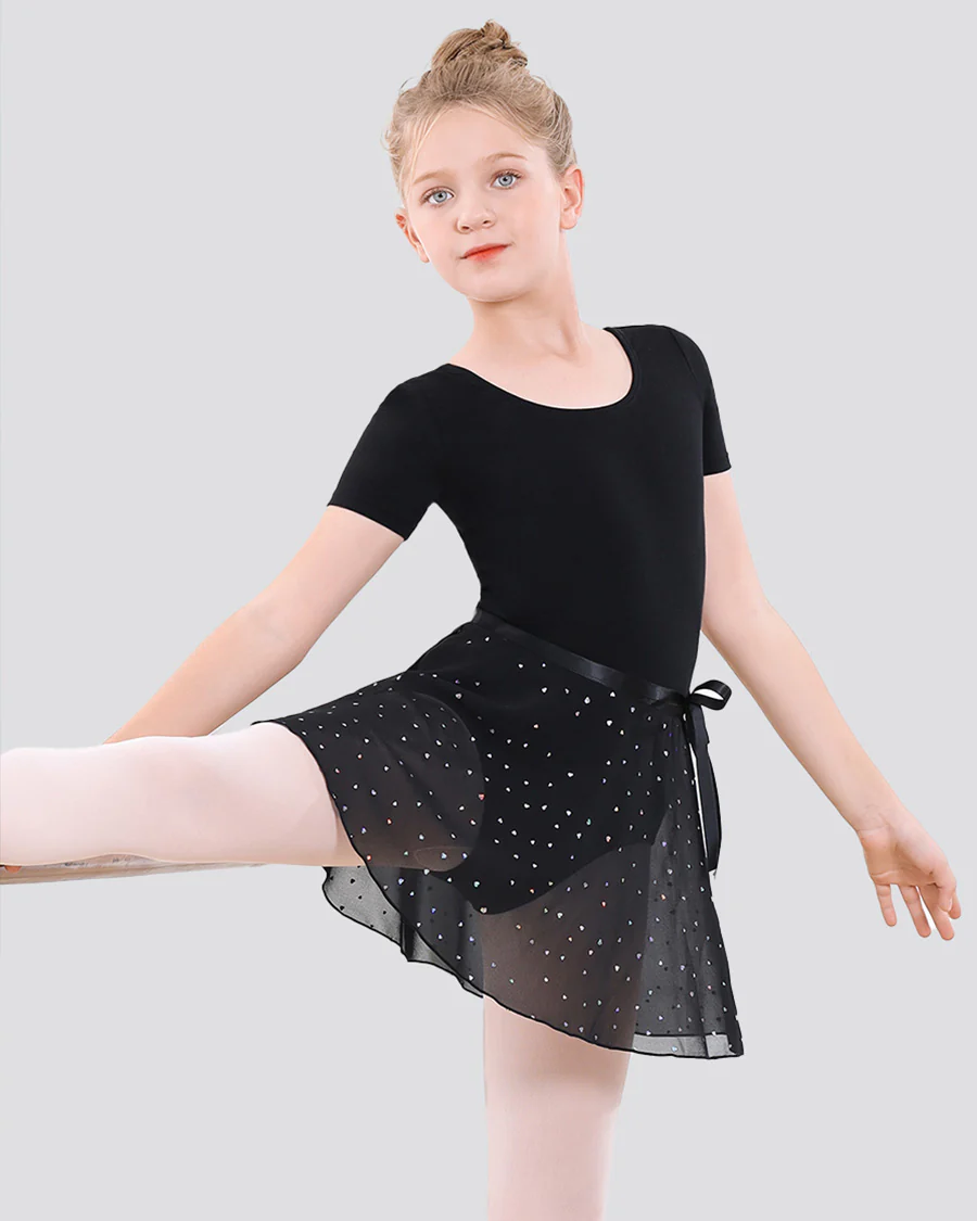 Girls Ballet Leotard Starter Kit (Short Sleeves Leotard & Tie Skirt & Tights) - Image 5