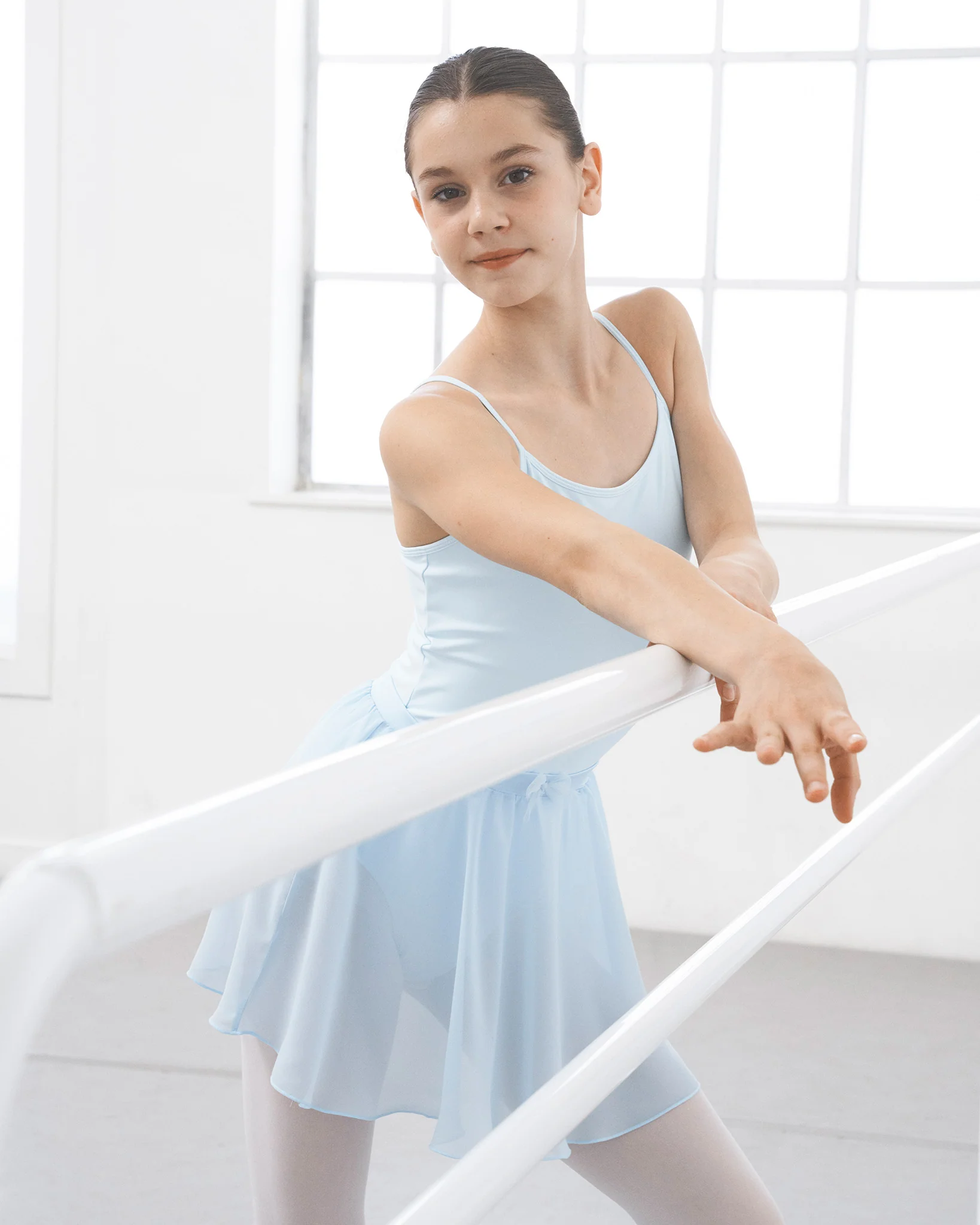 Girls Chiffon Ballet Dance Skirt With Bow - Image 3