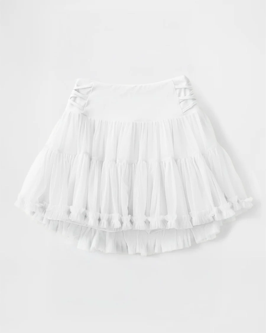 Criss-Cross Cake Skirt | Flowy Tennis Skort with Hidden Short - Image 6