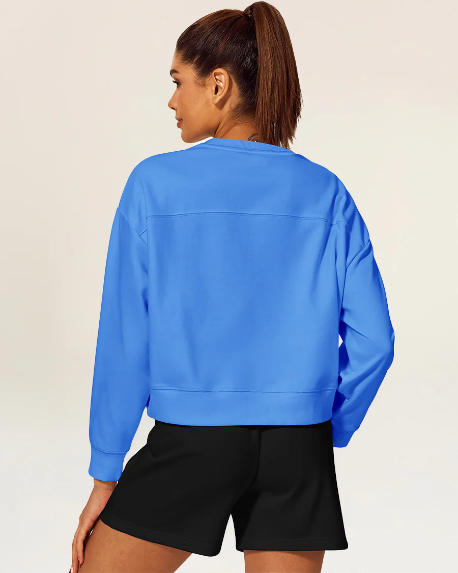 Oversized Cropped Crewneck Sweatshirt - Image 2