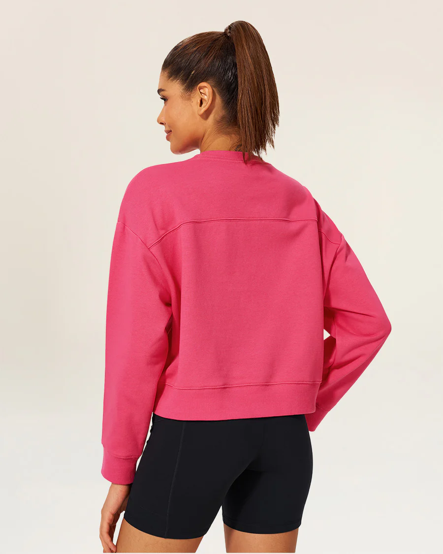 Oversized Cropped Crewneck Sweatshirt - Image 2