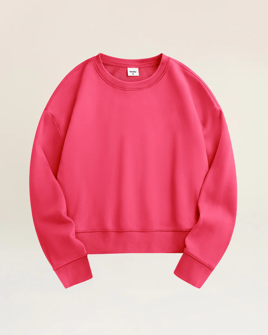 Oversized Cropped Crewneck Sweatshirt - Image 4