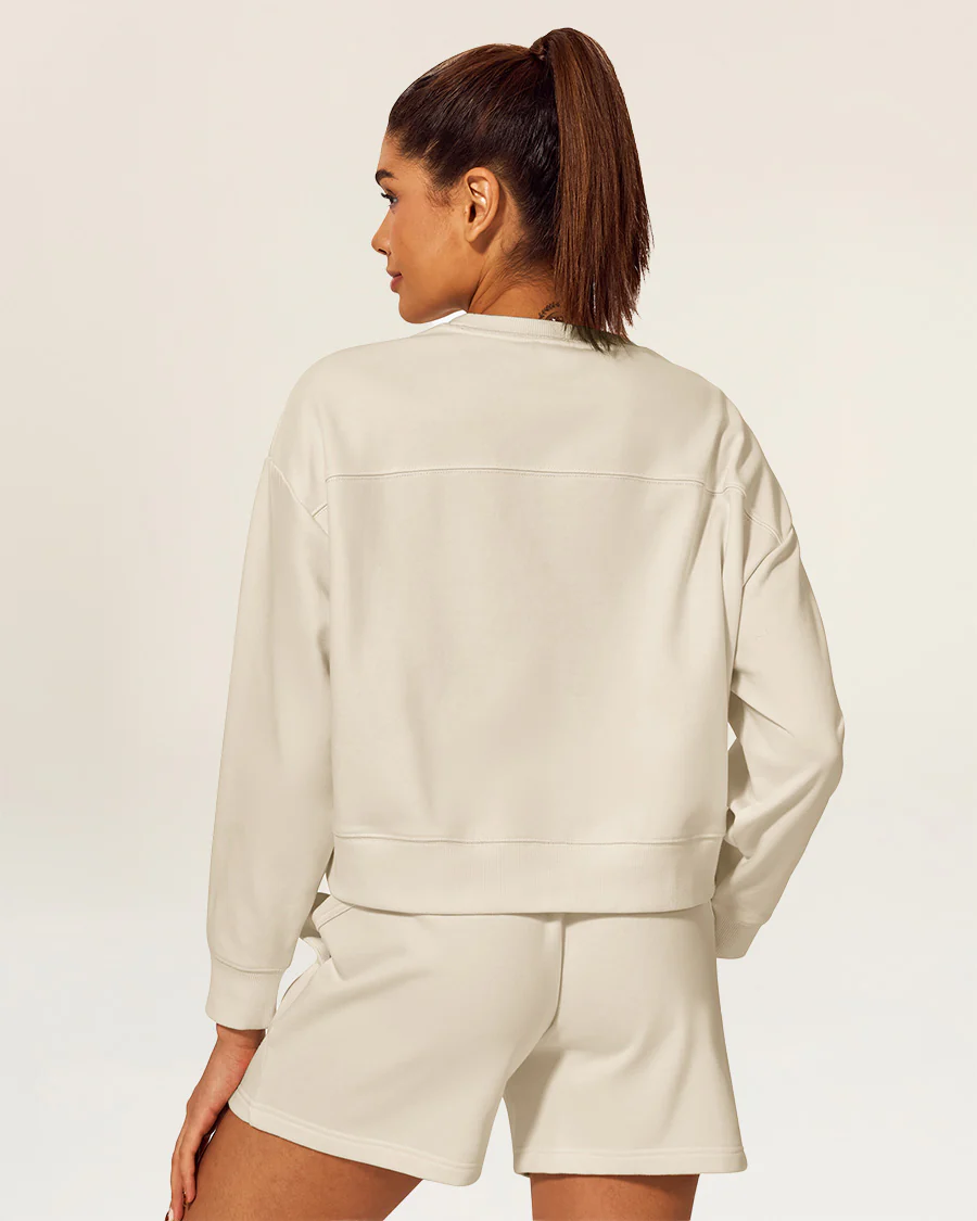 Oversized Cropped Crewneck Sweatshirt - Image 2