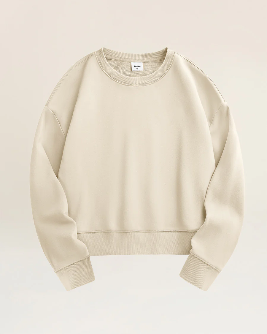 Oversized Cropped Crewneck Sweatshirt - Image 4