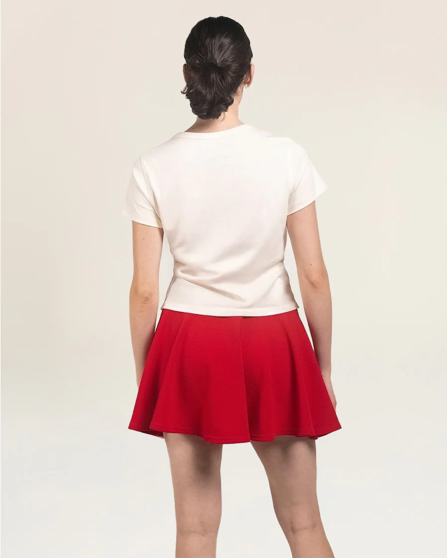 Stretchy Flared Skater Skort with Shorts - Image 3