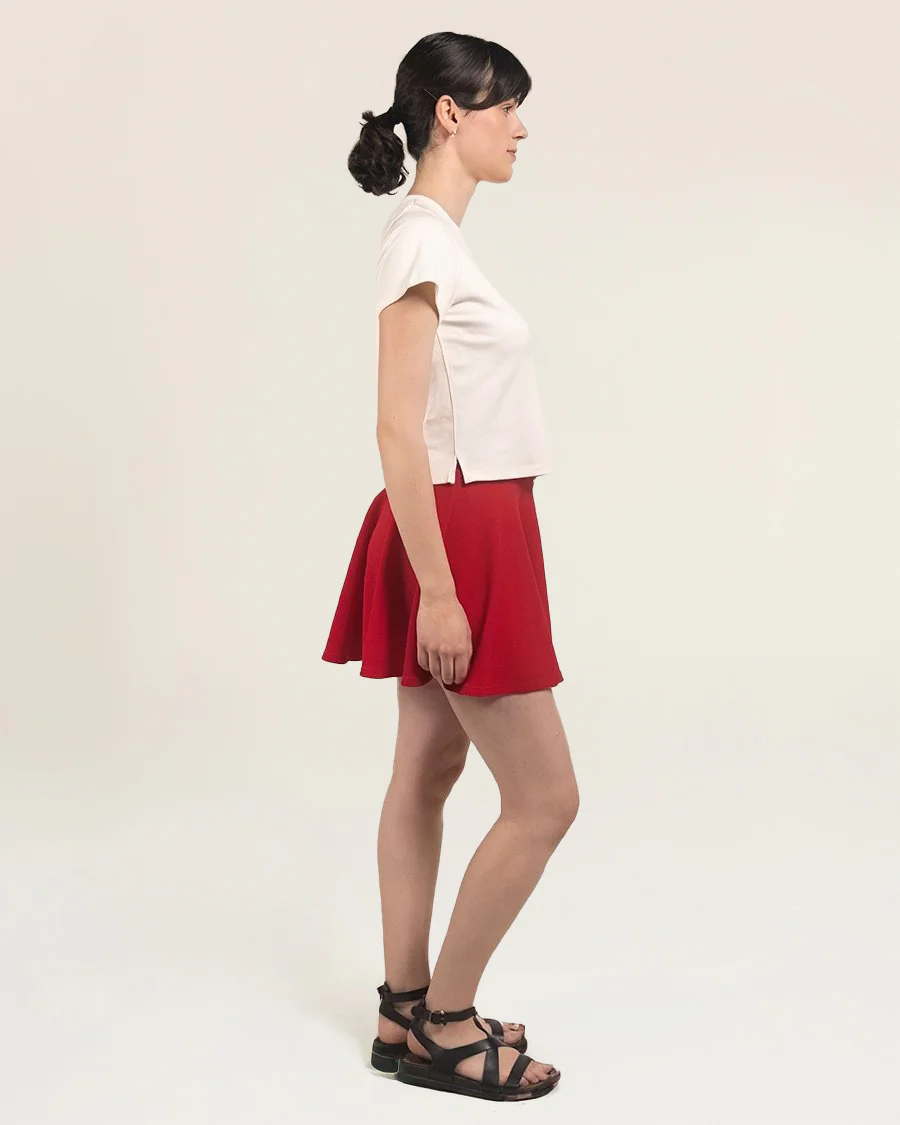 Stretchy Flared Skater Skort with Shorts - Image 4