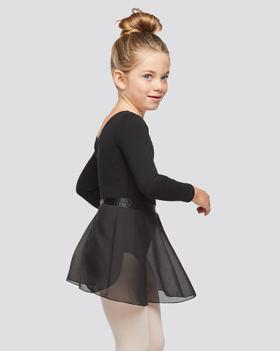 Girls Ballet Leotard Starter Kit (Long Sleeves Leotard & Tie Chiffon Skirt & Tights) - Image 3