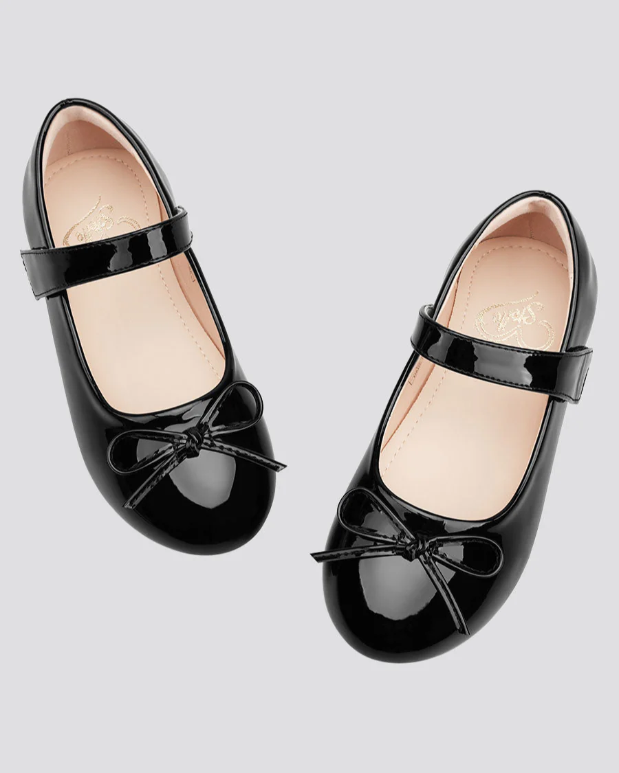 Girls Classic Mary Jane Flats with Bows - Image 3