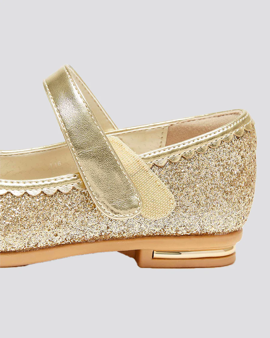 Girls Crown Glitter Low Heel Mary Jane Dress Shoe - Image 6