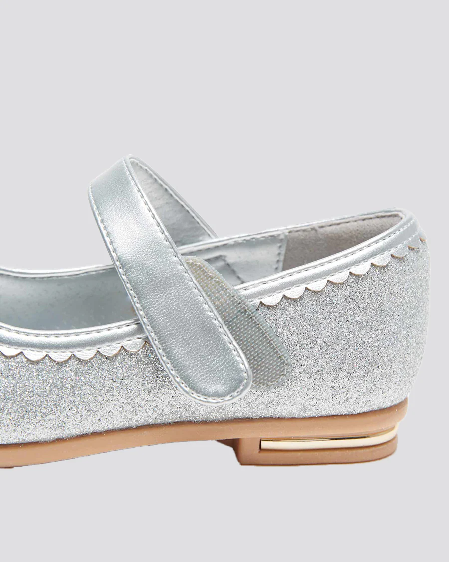 Girls Crown Glitter Low Heel Mary Jane Dress Shoe - Image 5
