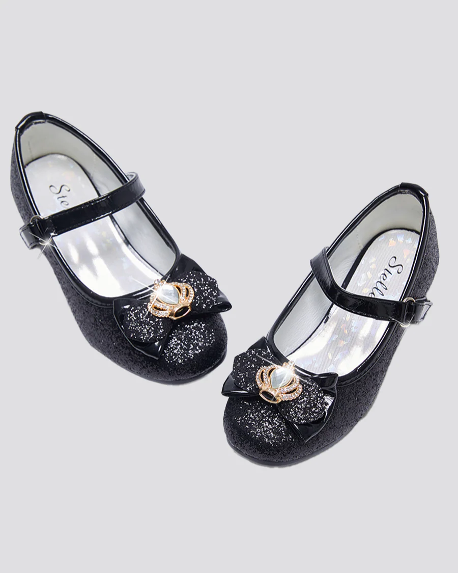 Girls Crown Glitter Mary Jane Dress Shoe - Image 2