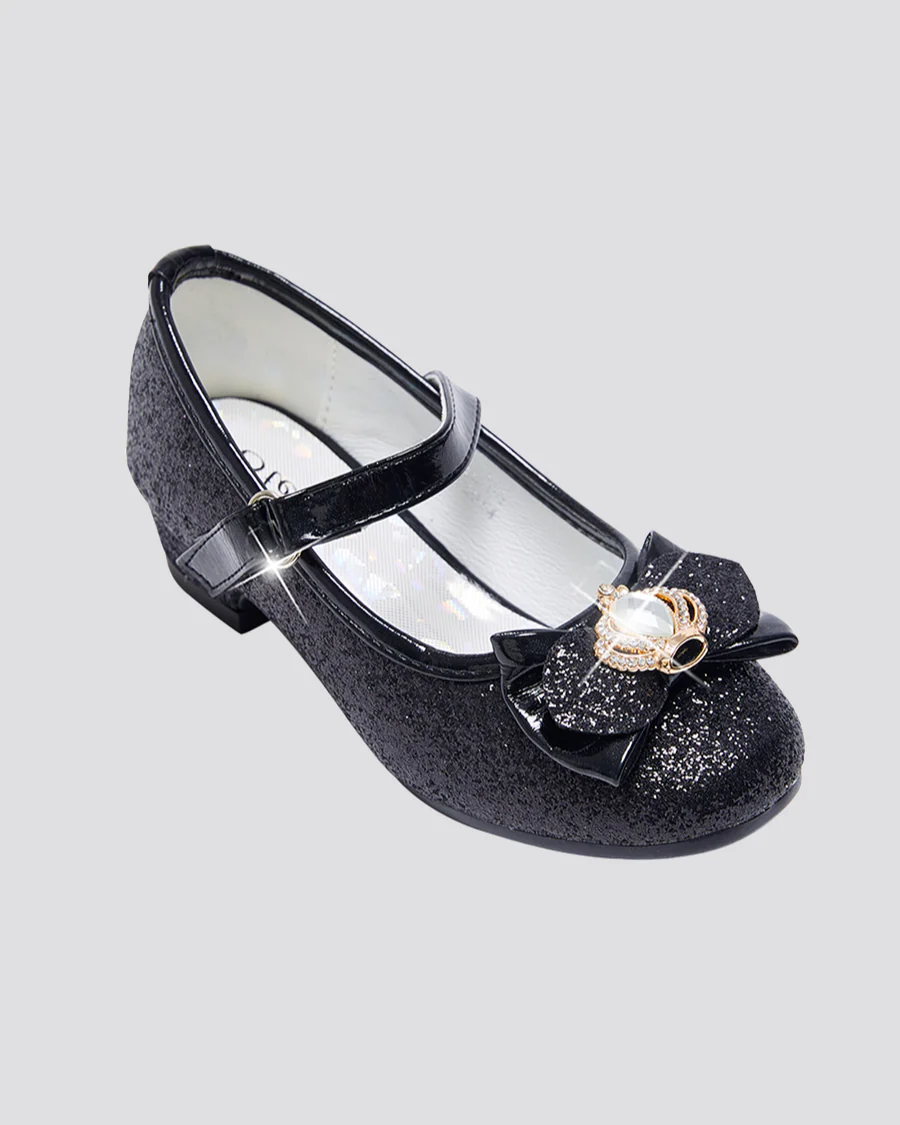 Girls Crown Glitter Mary Jane Dress Shoe - Image 3