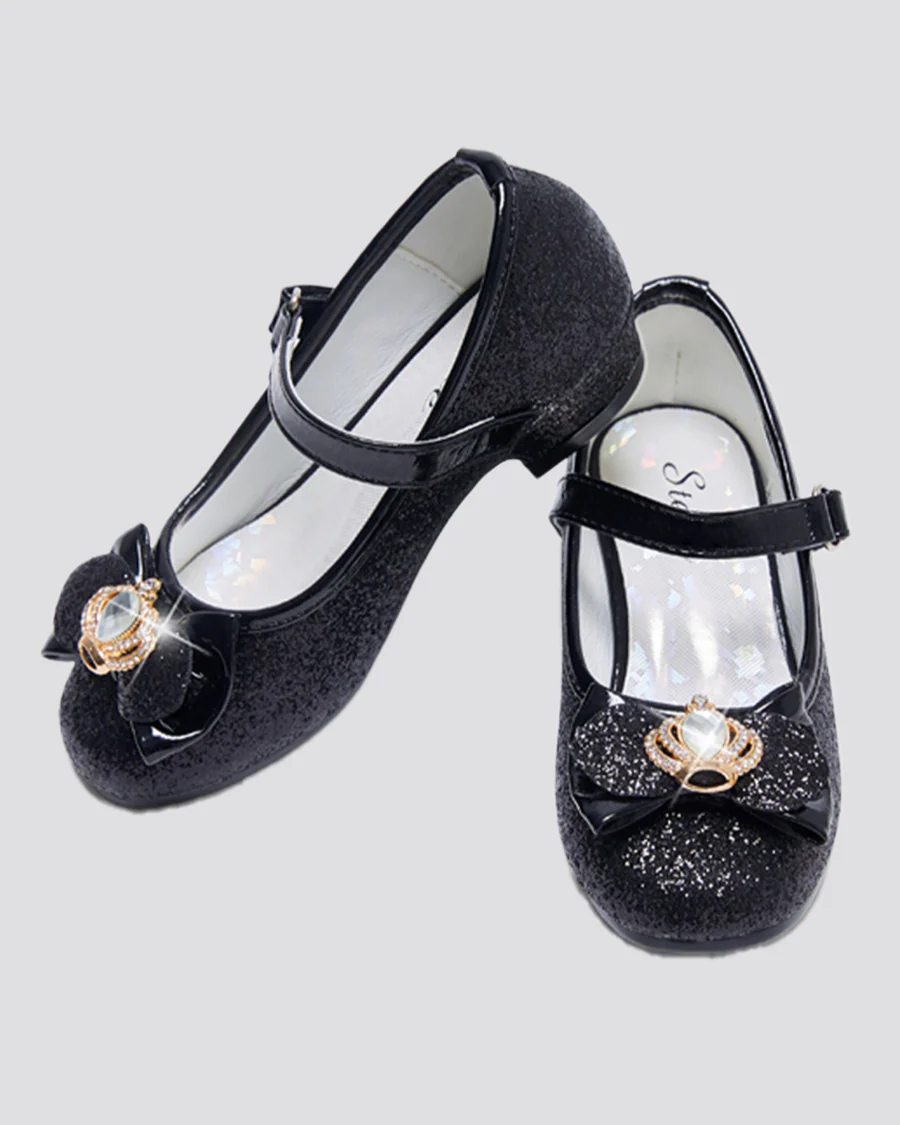 Girls Crown Glitter Mary Jane Dress Shoe - Image 4