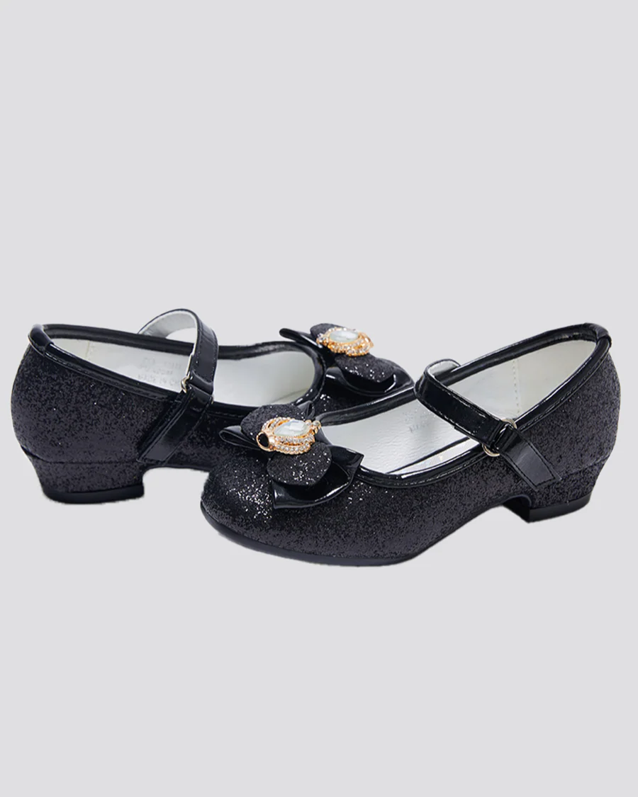 Girls Crown Glitter Mary Jane Dress Shoe - Image 5