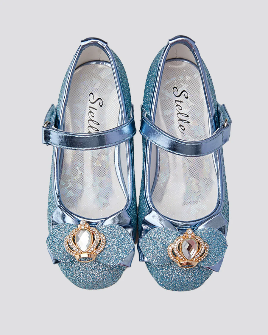 Girls Crown Glitter Mary Jane Dress Shoe - Image 3