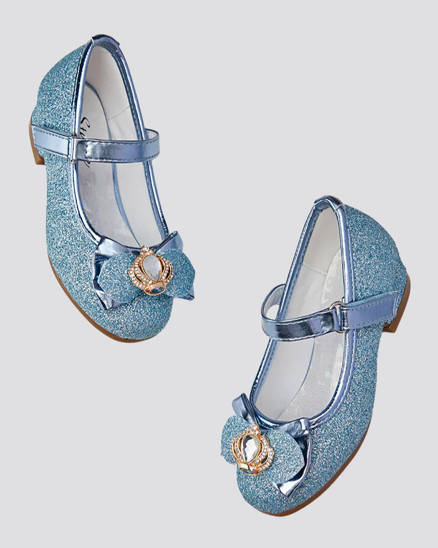 Girls Crown Glitter Mary Jane Dress Shoe - Image 4