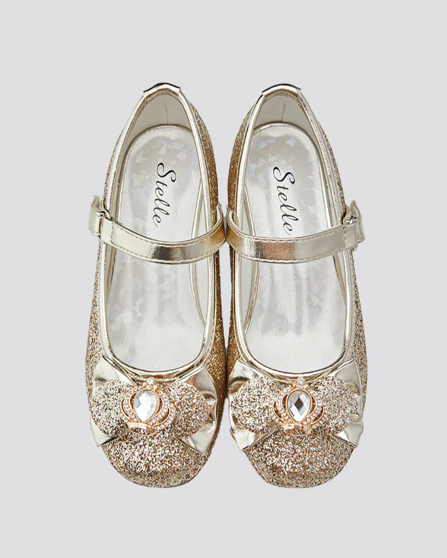 Girls Crown Glitter Mary Jane Dress Shoe - Image 3