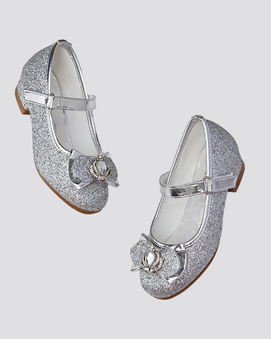 Girls Crown Glitter Mary Jane Dress Shoe - Image 4