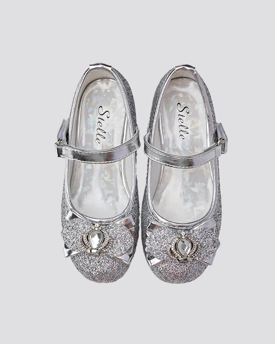 Girls Crown Glitter Mary Jane Dress Shoe - Image 5