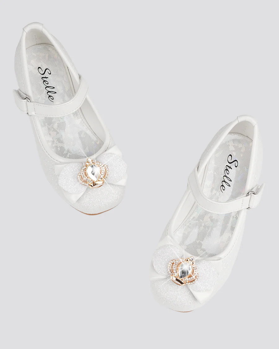Girls Crown Glitter Mary Jane Dress Shoe - Image 2