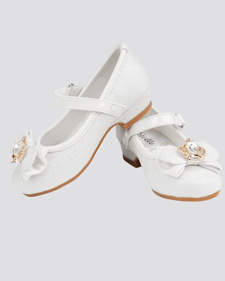 Girls Crown Glitter Mary Jane Dress Shoe - Image 3