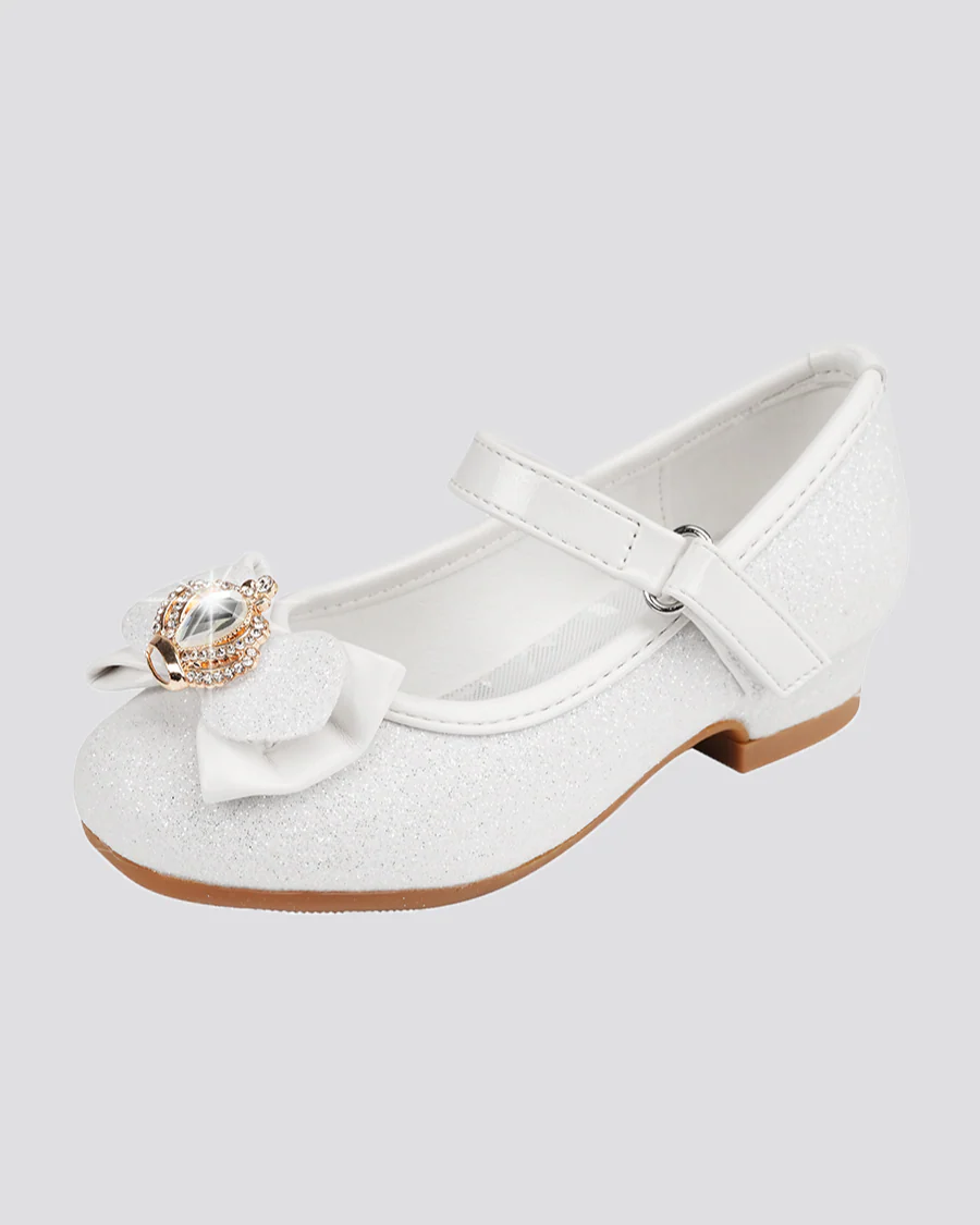 Girls Crown Glitter Mary Jane Dress Shoe - Image 4