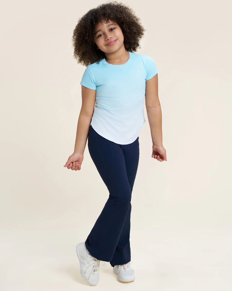 Girls Flare Leggings with 2 Pockets High Waisted - Image 2