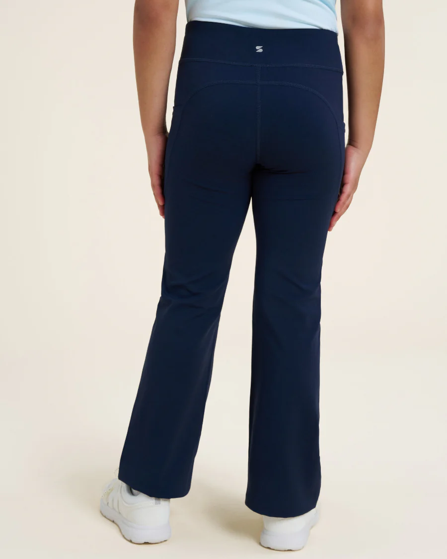 Girls Flare Leggings with 2 Pockets High Waisted - Image 3