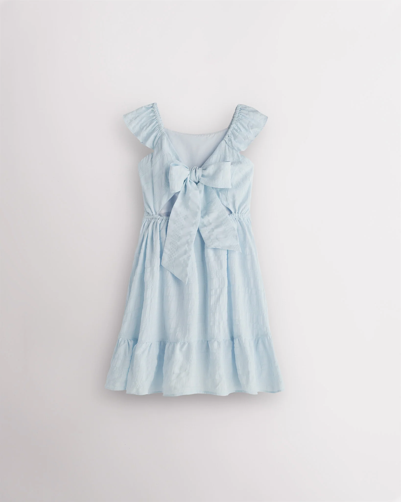 Girls Flutter-Sleeve Bow Back Sundress - Image 2