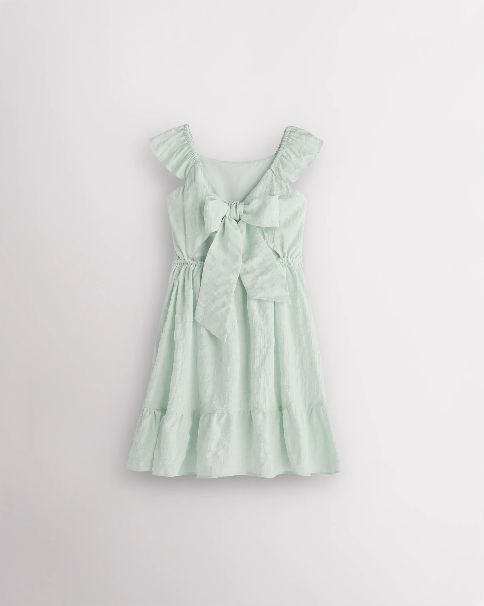 Girls Flutter-Sleeve Bow Back Sundress - Image 2