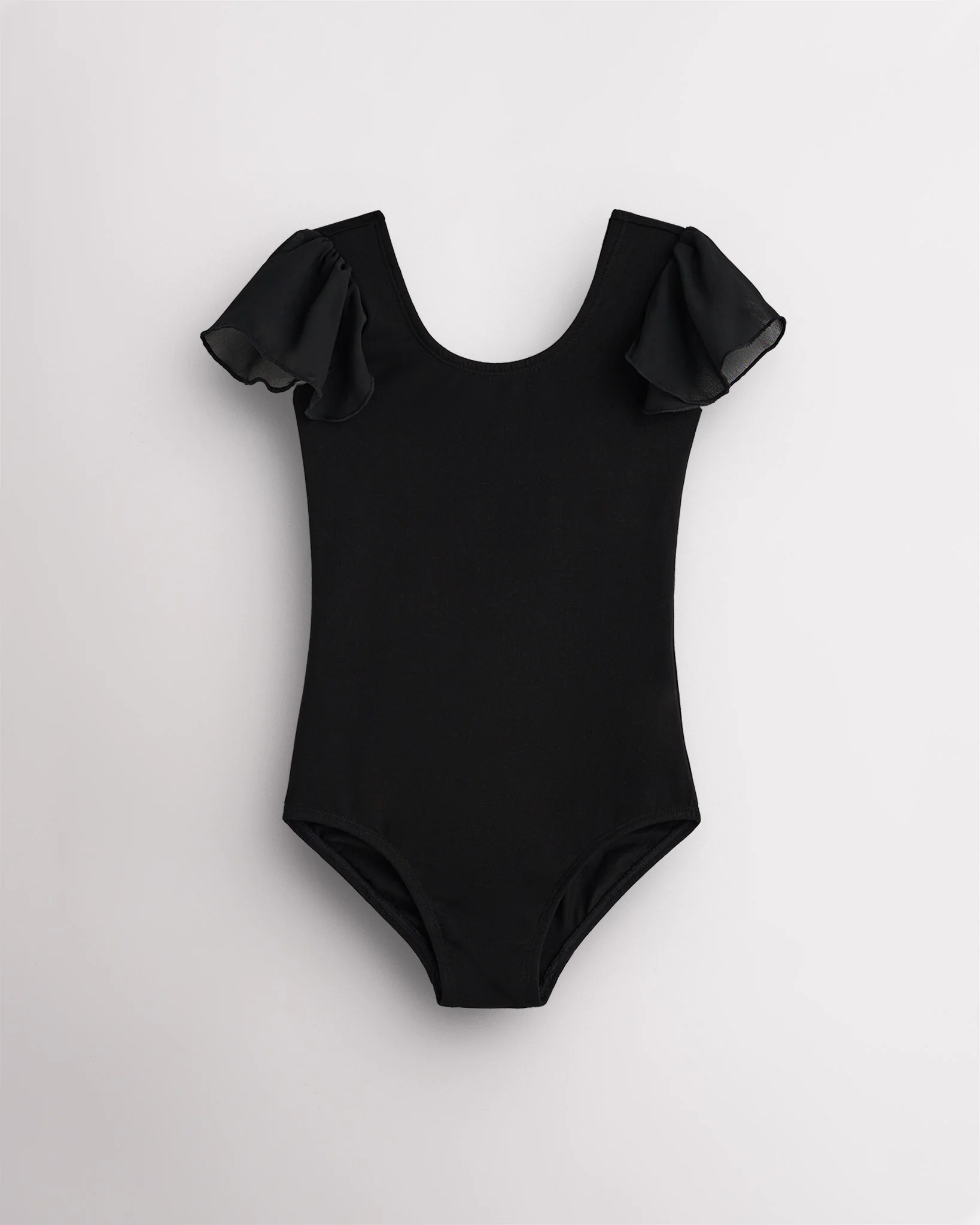 Girls Flutter Sleeve Cotton Dance Leotard - Image 2