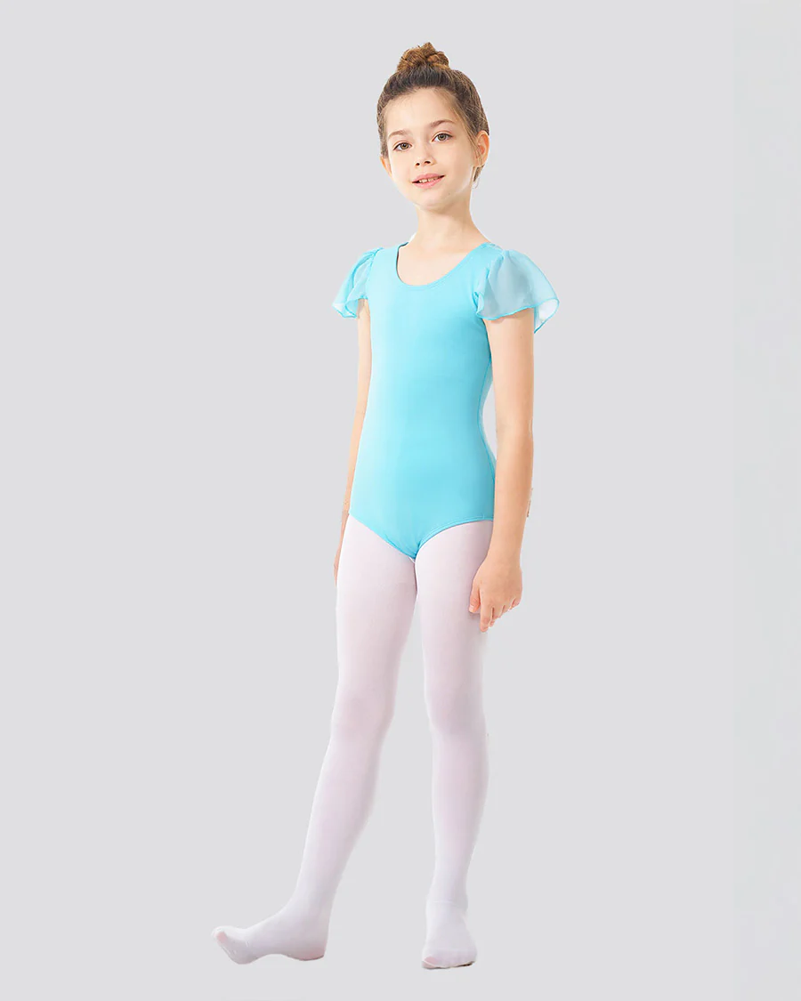 Girls Flutter Sleeve Cotton Dance Leotard - Image 5