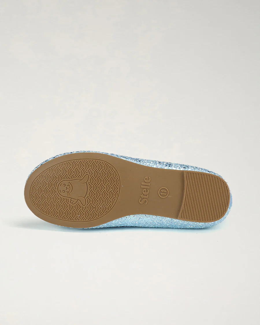 Girls Glitter Mary Jane Flats with Pearl Bows - Image 4