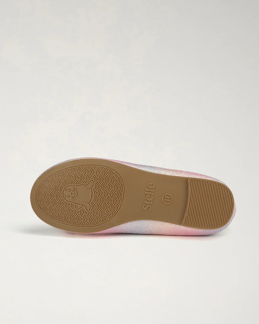 Girls Glitter Mary Jane Flats with Pearl Bows - Image 3