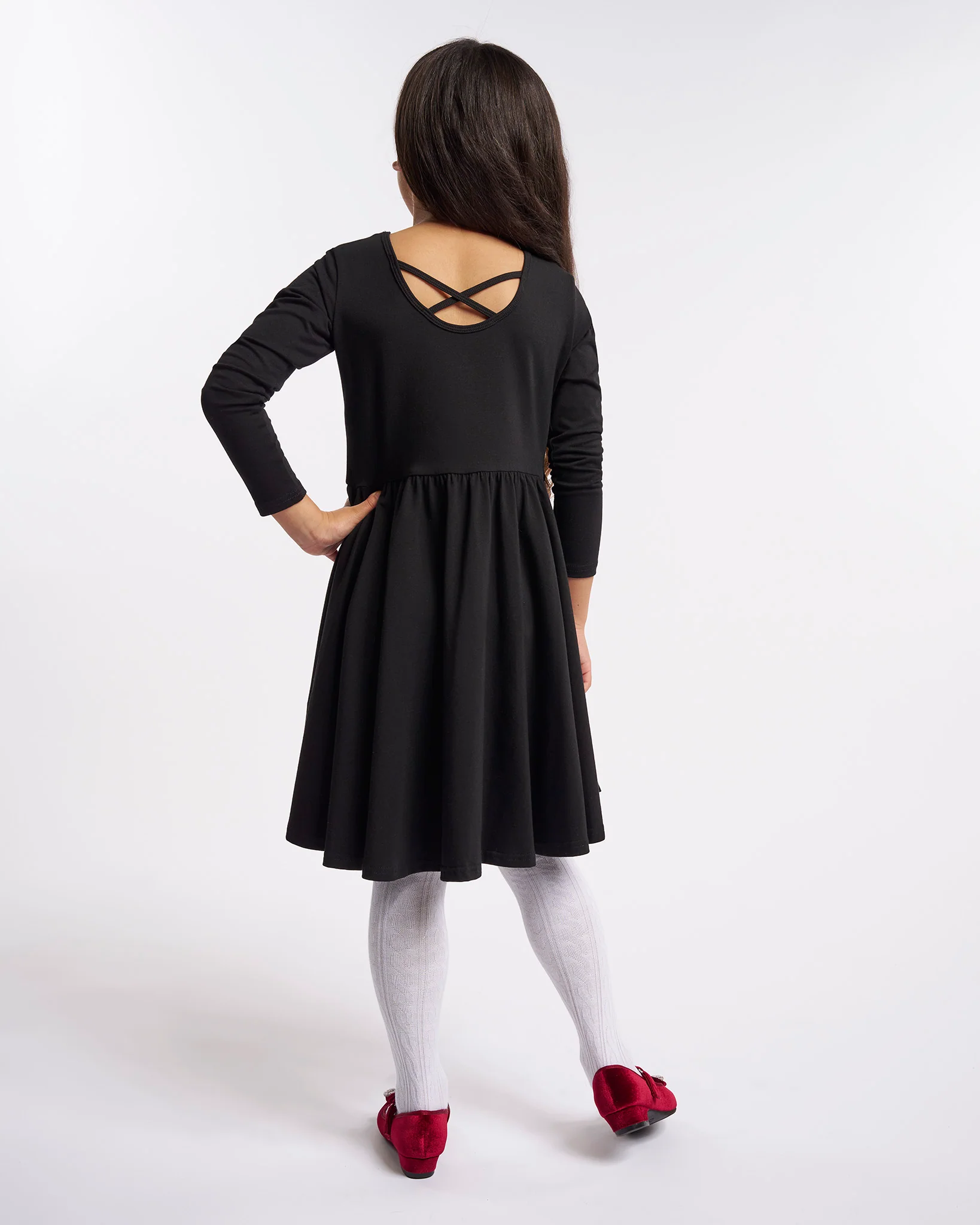 Girls Long Sleeve A-Line Twirly Dress - Image 3