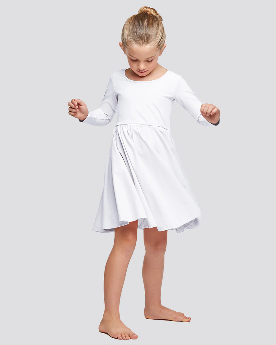 Girls Long Sleeve A-Line Twirly Dress - Image 3