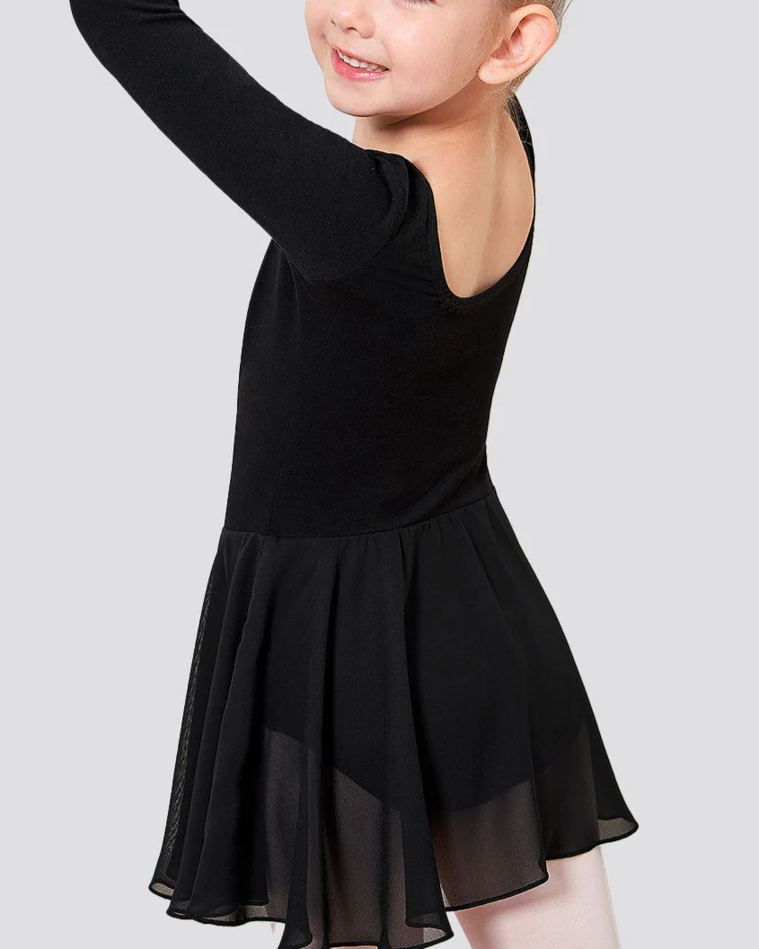 Girls Long Sleeve Ballet Leotard with Sheer Skirt - Image 5