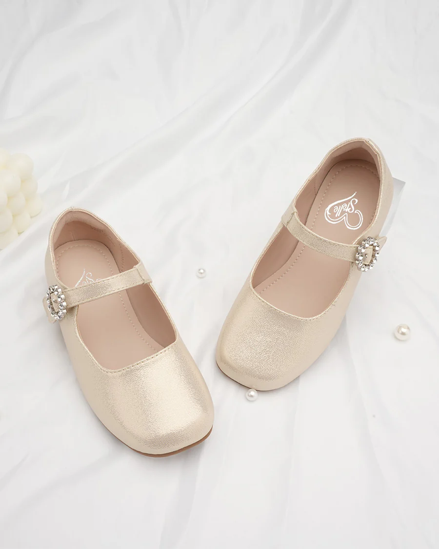 Girls Dress Mary Jane Shoe with Embellished Buckles - Image 2