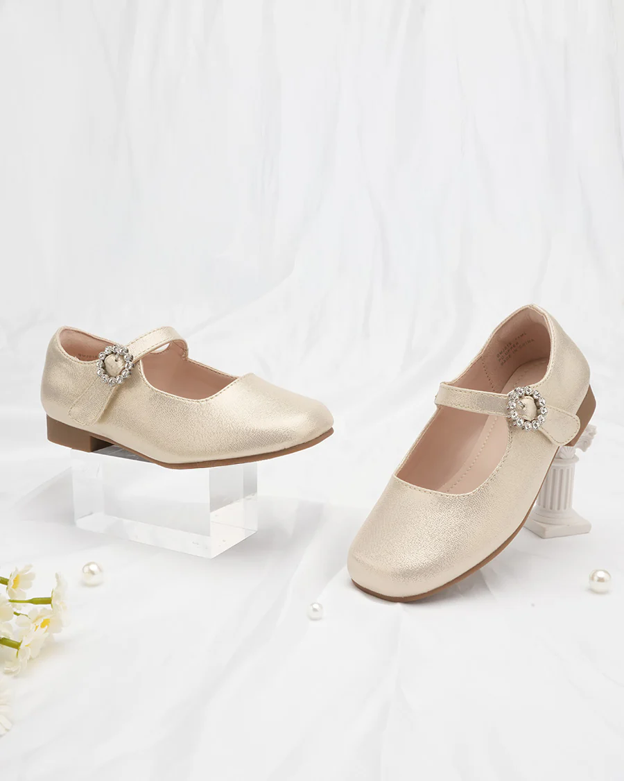 Girls Dress Mary Jane Shoe with Embellished Buckles - Image 3