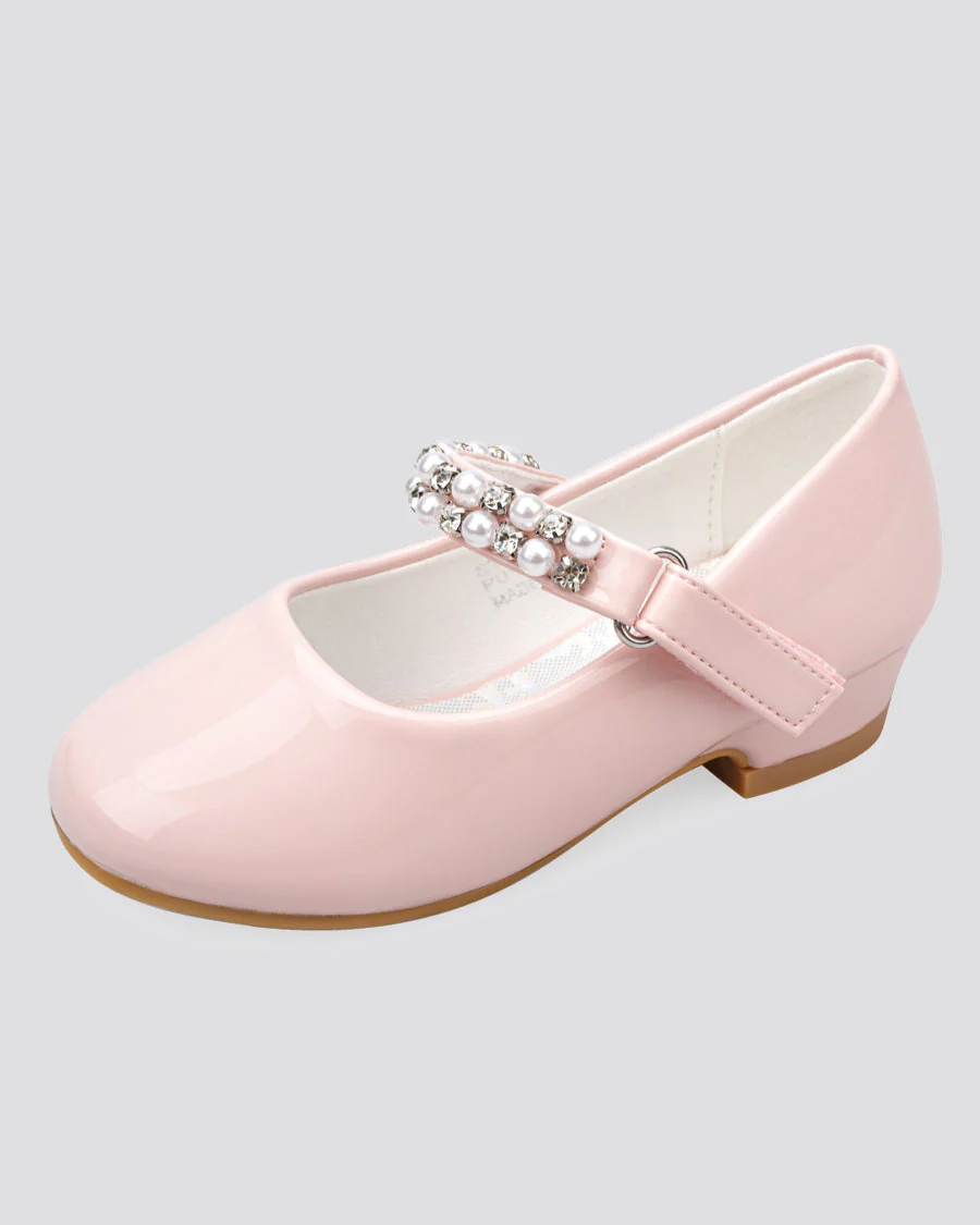 Girls Pearl and diamond strap Low Heel Mary Jane Dress Shoe - Image 5
