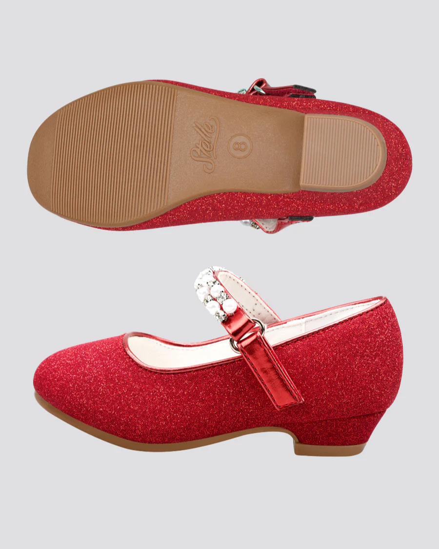 Girls Pearl and diamond strap Low Heel Mary Jane Dress Shoe - Image 5