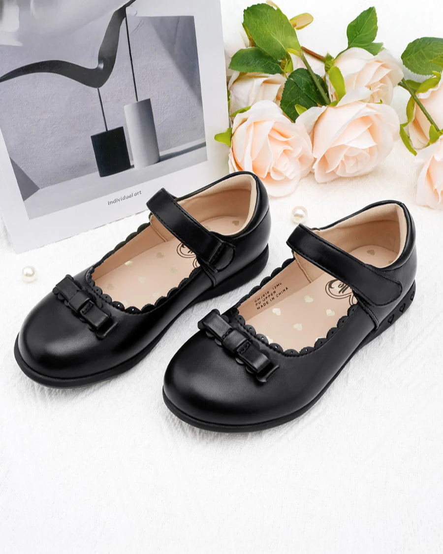 Girls Mary Jane School Shoe | Flat Dress Shoes with Strap - Image 3