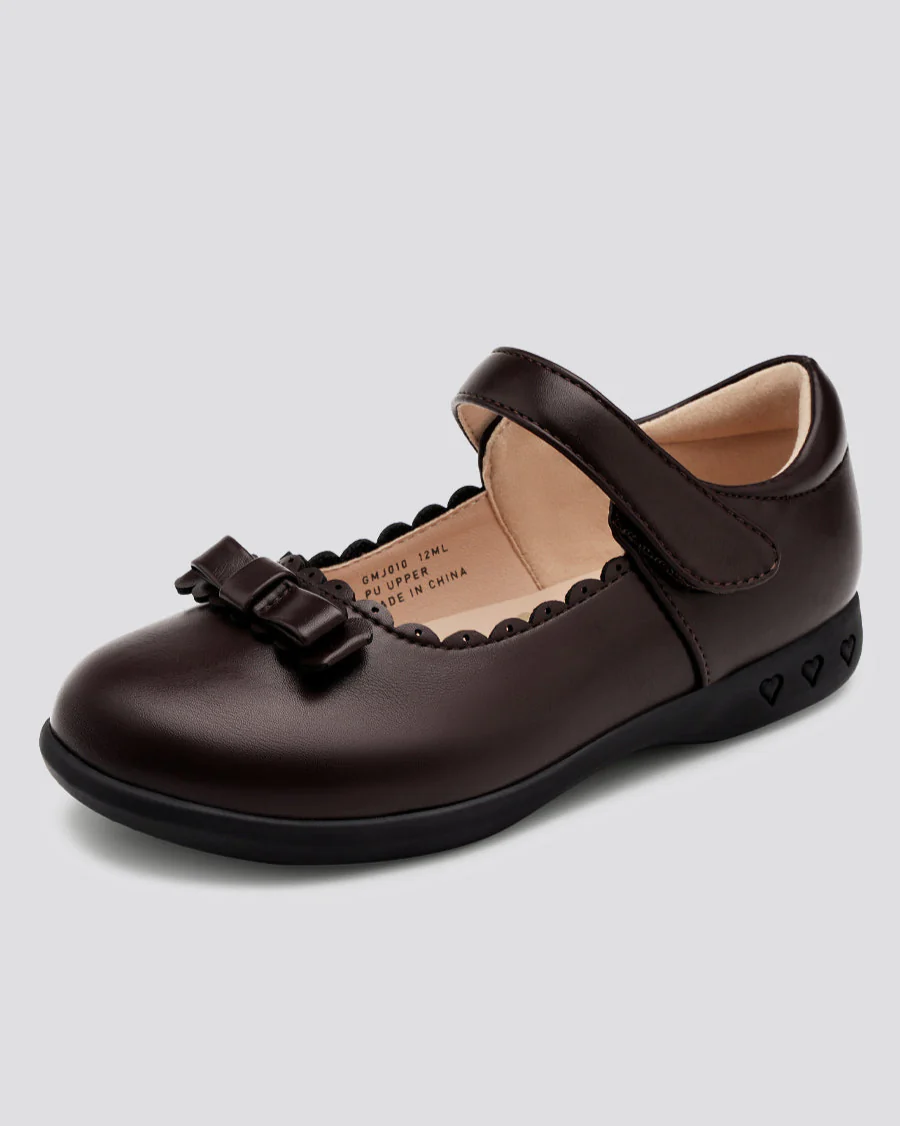 Girls Mary Jane School Shoe | Flat Dress Shoes with Strap - Image 3