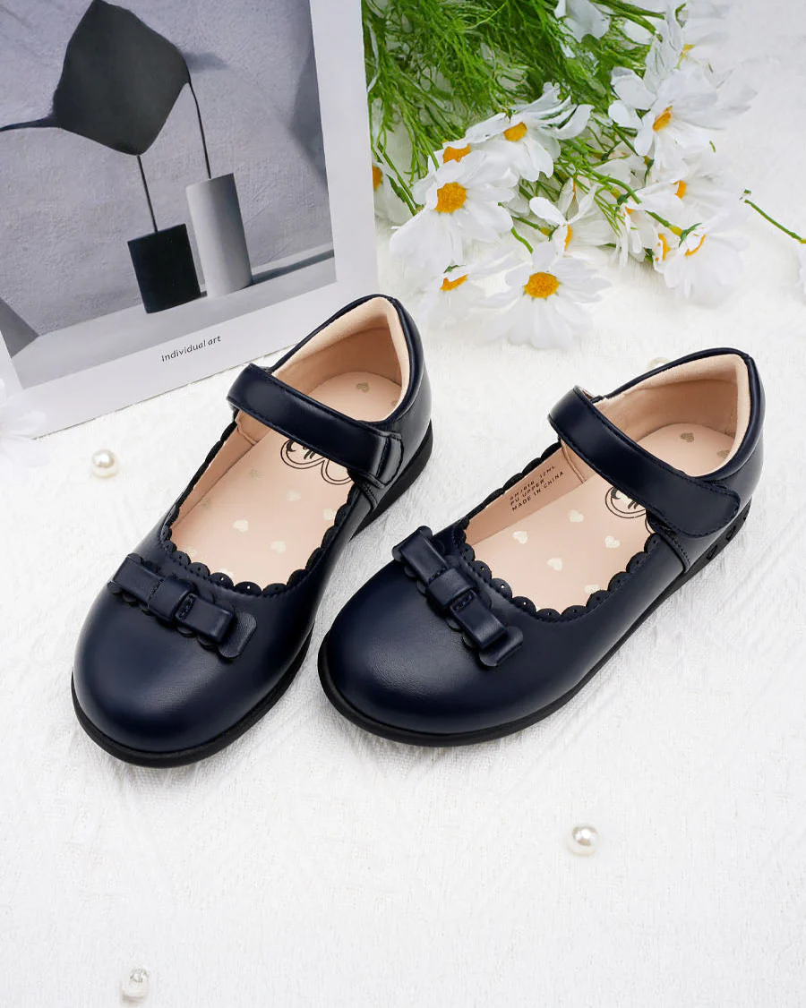Girls Mary Jane School Shoe | Flat Dress Shoes with Strap - Image 3