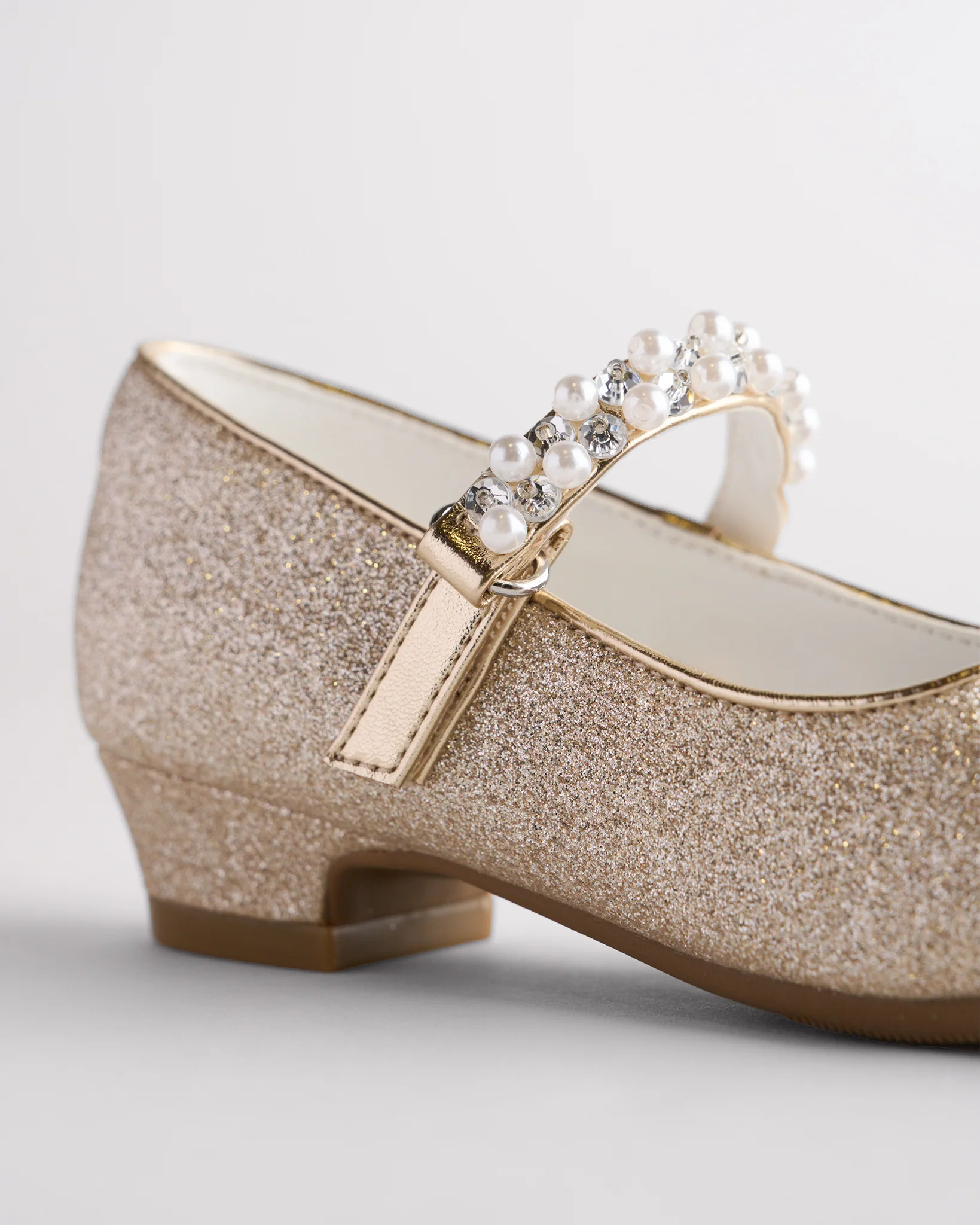 Girls Pearl and diamond strap Low Heel Mary Jane Dress Shoe - Image 4
