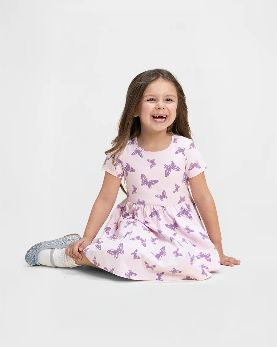 Girls Cotton Skater Dress - Image 4